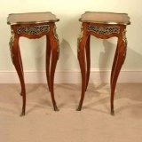 00253-Exquisite-Pair-Walnut-Side-OccasionalTables-Pedestals