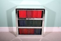 01471-Attractive-Art-Deco-Mirrored-Bookcase-DVD-CD-Holder