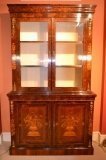01665a-Vintage-English-Walnut-Marquetry-Bookcase-C1920