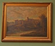 01745a-Antique-Oil-Painting-Castle-Ruins-XIX-Century