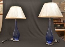 03077-Stunning-Pair-Blue-Murano-Glass-Shaded-Lamps