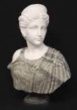 03667-Beautiful-Two-Colour-Solid-Marble-Bust-Classical-Lady