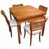 03729a-Antique-Art-Deco-Burr-Walnut-Dining-Table-&-4-Chairs