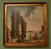 03804-Vintage-Oil-Painting-Classical-Roman-Ruins-20thC