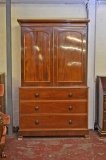 03912-Antique-Victorian-Mahogany-Bookcase-Cupboard-C1860