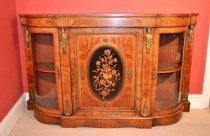 04378-Antique-Victorian-Walnut-Marquetry-Credenza-c.1850