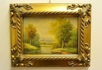 P0308-Oil-Painting-Countryside-Walk-Giltwood-Frame