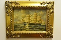P0323-Oil-Painting-A-Sailing-Scene-Giltwood-Frame