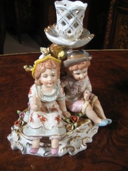 00828-Pair-Hand-Painted-Dresden-Porcelain-Candlesticks-5