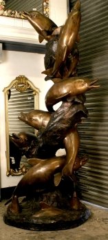 00972-Amazing-Huge-Bronze-Dolphin-Fountain-Display-Piece-1