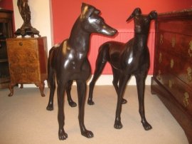 01077-Stunning-Pair-Lifesize-Bronze-Greyhound-Dogs-1