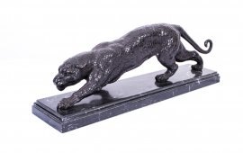 01646-Stunning-Bronze-Panther-Sculpture-on-a-Marble-Base-1