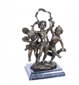 01695-Delightful-Bronze-Trio-Frolicking-Cherubs-Marble-Base-1