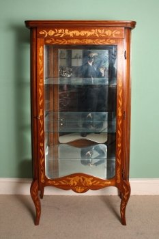 01712-Vintage-Dutch-Marquetry-Mahogany-Display-Cabinet-1