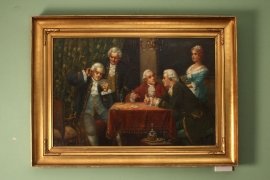 01732-Antique-Oil-PaintingThe-Game-of-Cards-c.1810-1