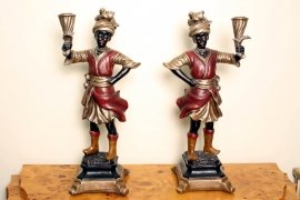 01958-Beautiful-Pair-Bronze-Blackamoor-Candle-Holders-1