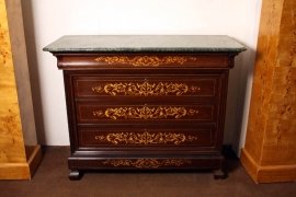 02229-Stunning-French-Charles-X-Walnut-Commode-Green-Marble-1
