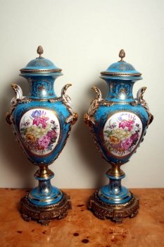 02280-Large-Pair-Hand-Painted-Azure-Blue-Porcelain-Vases-1
