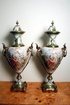 02282-Stunning-Pair-Large-Hand-Painted-Ormolu-Mounted-Vases-1