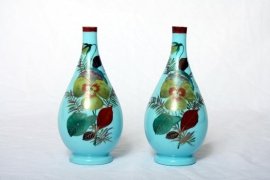 02524-Beautiful-Antique-Pair-Blue-Opaline-Glass-Vases-1