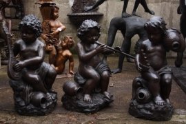 02581-Set-3-Bronze-Cherub-Musicians-Statues-Fountains-1