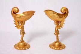 02615-Stunning-Pair-Gilded-Bronze-Cherub-Shell-Centrepieces-1