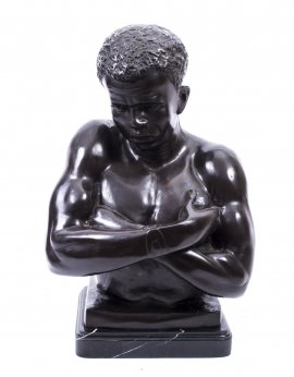 02709-Stunning-Blackamoor-Bronze-Bust-Sculpture-Marble-Base-1