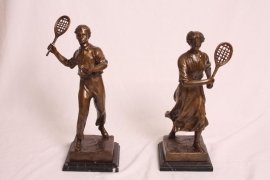 02710-Pair-1930s-Tennis-Player-Bronze-Sculpture-Male-&-Female-1