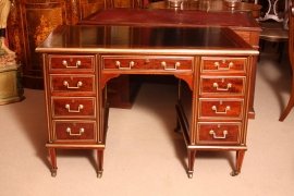 02848-Antique-French-Brass-Inlaid-Pedestal-Desk-c.1880-1
