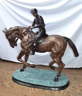 02986-Stunning-Horse-&-Jockey-Bronze-Sculpture-Mene-1