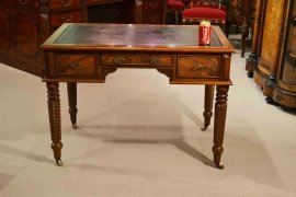 03217-Elegant-Vintage-Burr-Walnut-Writing-Table-Desk-C1920-17