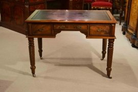 03217-Elegant-Vintage-Burr-Walnut-Writing-Table-Desk-C1920-2