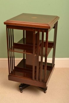 03507-Antique-Edwardian-Mahogany-Revolving-Bookcase-C-1900-3