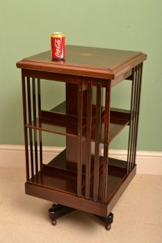 03507-Antique-Edwardian-Mahogany-Revolving-Bookcase-C-1900-8