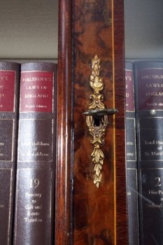 Antique-English-Victorian-Walnut-Marquetry-Bookcase-9