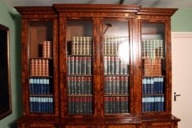 Antique-Victorian-Pollard-Oak-Breakfront-Bookcase-8