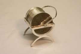 Attractive-English-Silver-Plate-12-Coaster-Set-4