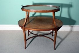 Elegant-Antique-English-Satinwood-Etagere-Tray-Table-2