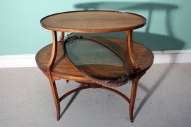Elegant-Antique-English-Satinwood-Etagere-Tray-Table-7