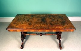 Fine-Victorian-Cabriole-Inlaid-Burr-Walnut-Coffee-Table-1