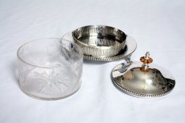 Gorgeous-Victorian-Silver-Plate---Cut-Glass-Butter-Dish-4