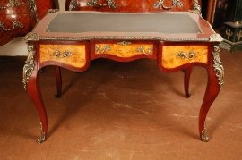 LOUIS-XV-Mahogany-Bureau-Writing-Table-Desk-1