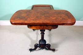 Large-Antique-Victorian-Burr-Walnut-Card-Table-c.1860-6