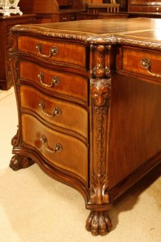 Large-Georgian-Mahogany-Lion-s-Head-Partner-s-Desk-5