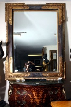 Large-Gilded---Ebonised-Rectangular-Italian-Mirror-1