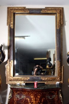Large-Gilded---Ebonised-Rectangular-Italian-Mirror-4