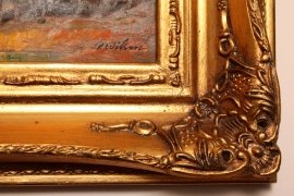Oil-Painting-Arab-Bedouin-Horseman-Giltwood-Frame-3