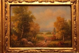 P0087-Oil-Painting-A-Country-Walk-in-Giltwood-Frame-2