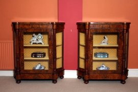 Pair-Italian-Burr-Walnut-Inlaid-Display-Cabinets-1