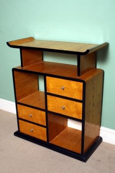 Stunning-Art-Deco-Birdseye-Maple-Cabinet-Bookcase-3